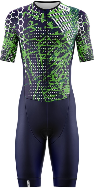 2026 HUUB Mens Collage Tri Suit COLTSNL - Navy / Lime